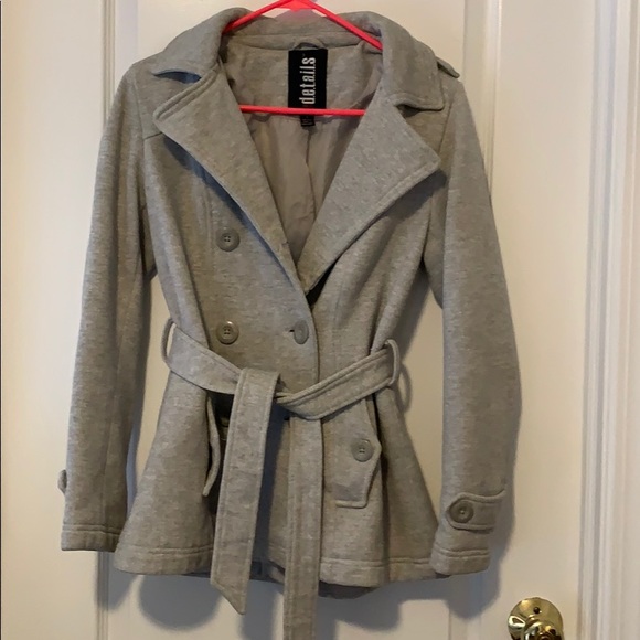 Gray winter pea coat - Picture 1 of 3